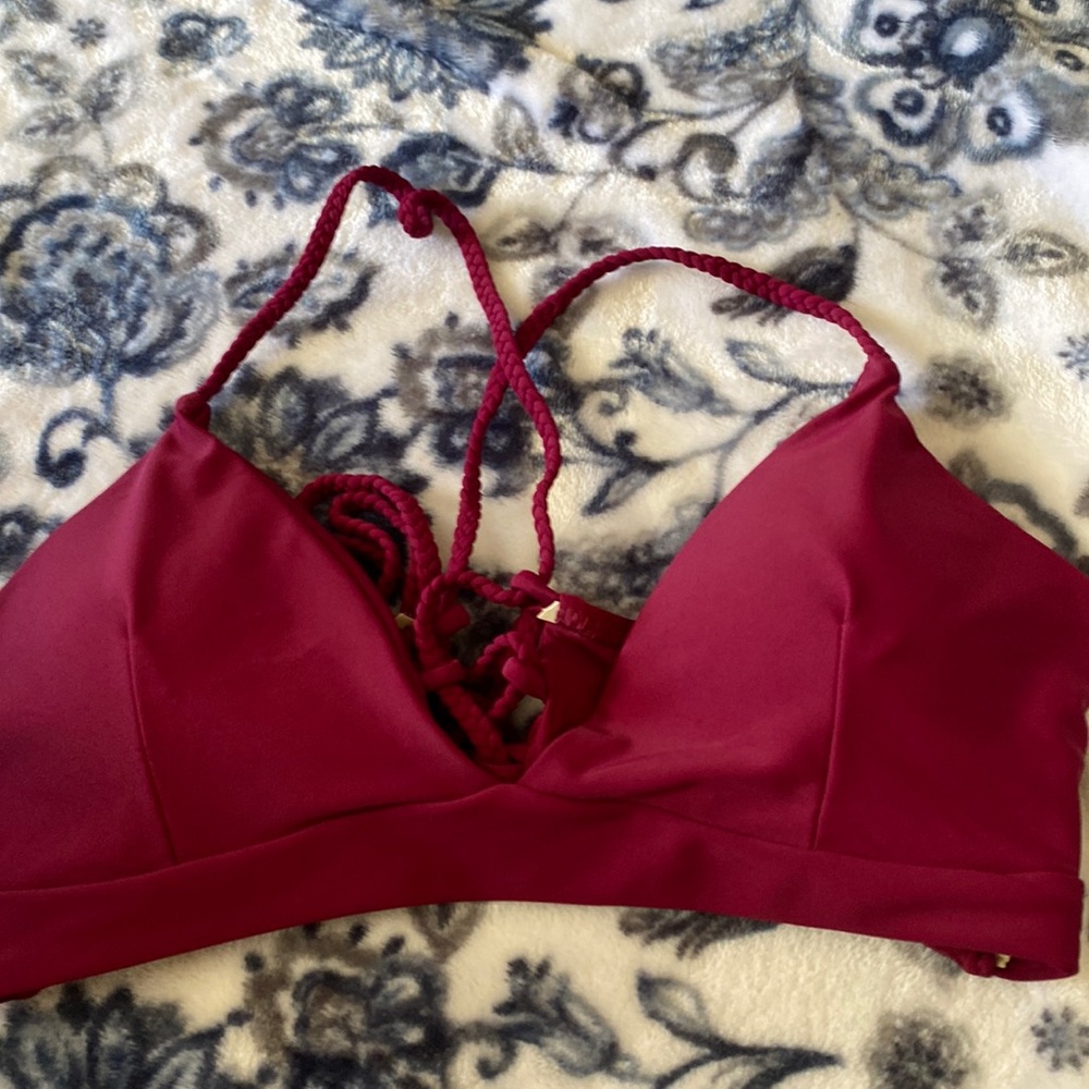 Burgundy bikini top